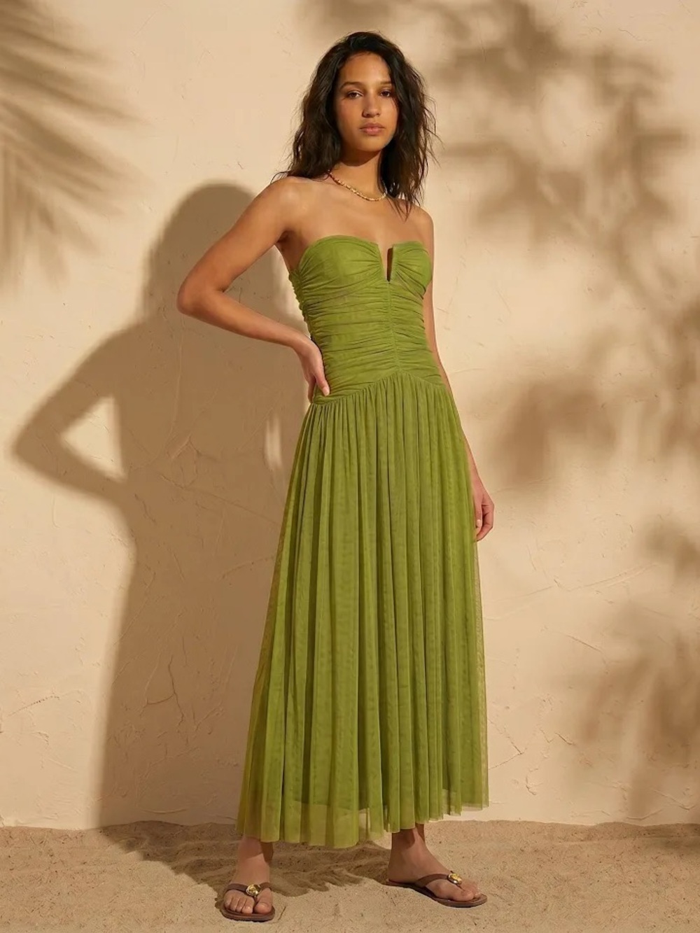 NIA Beverly Mesh Maxi Dress SzL NWT